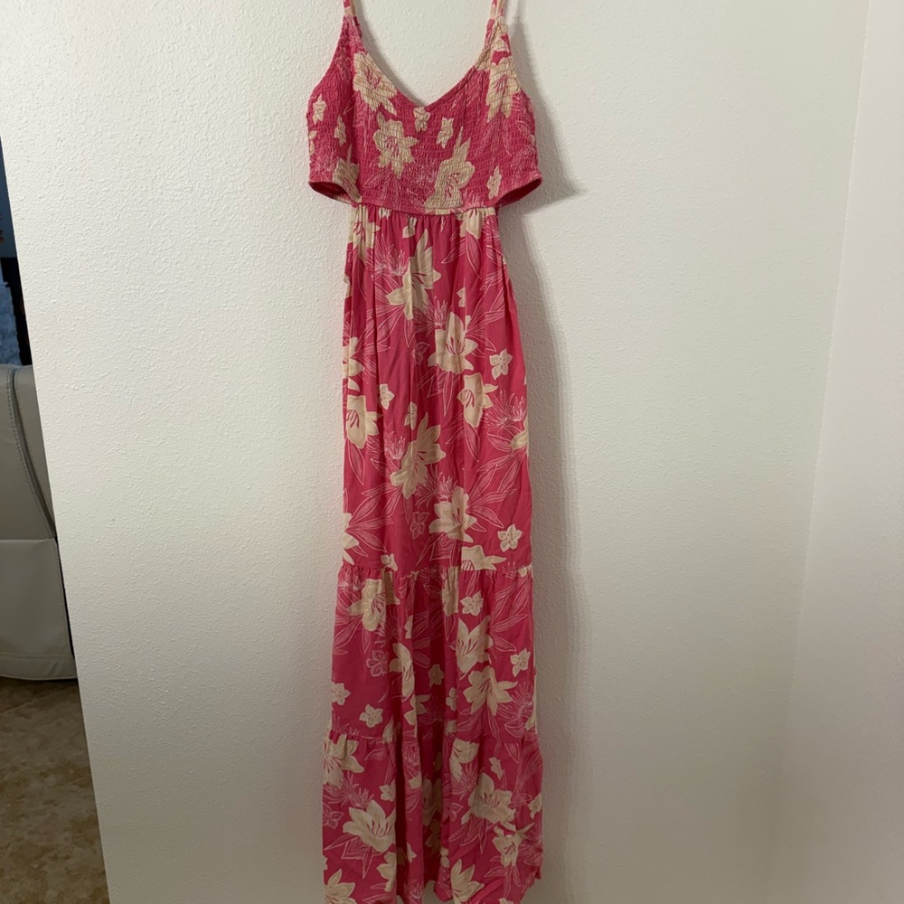Roxy Pink and Cream Floral Dress